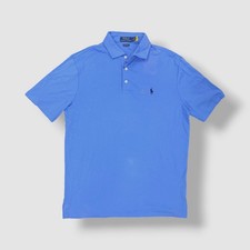 95 Polo Ralph Lauren Men's Blue Classic-Fit Pony Logo Soft Polo Shirt Size S