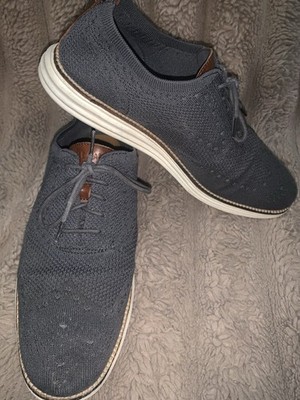 Cole Haan ZERØGRAND Stitchlite Wingtip Oxford Shoes Navy Knit Men's Size 11M