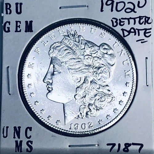 1902 O BU GEM MORGAN SILVER DOLLAR UNC MS+++ U.S. MINT RARE COIN 7187