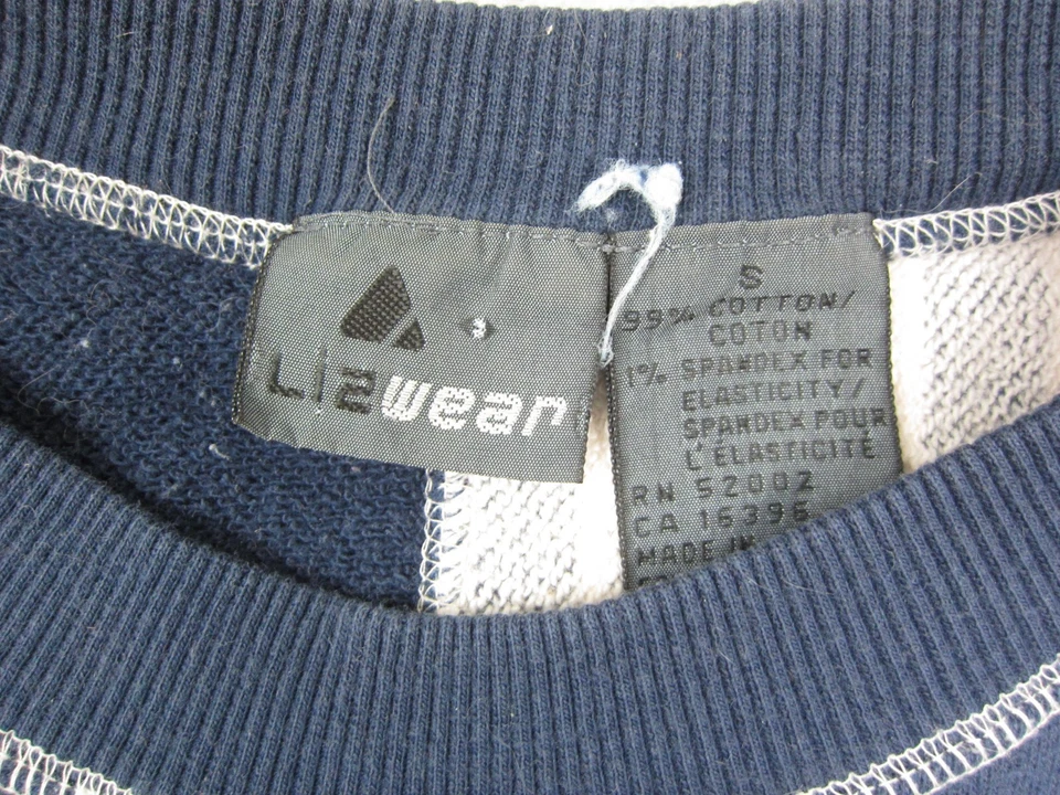 Suéter Vintage Liz Claiborne Mujer Pequeño Azul Rayas Polar Pullover Años 80 90 Foto 4 de 4