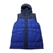 NWT Under Armour Puffer Vest Blue Boys Size YMD Hooded Winter Cozy Zip