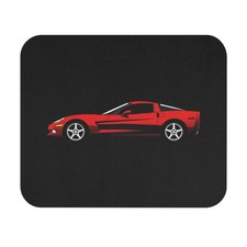 C6 Mouse Pad Red Chevy Sports Car Desk Mat Modern Muscle Car Fan Gift