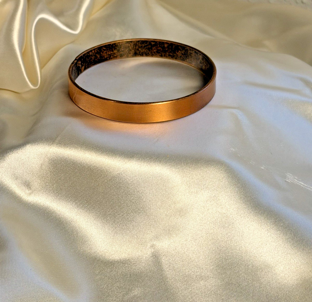 Vintage Solid Copper Bangle Bracelet | Classic Mi… - image 1