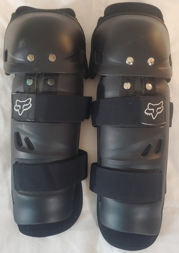Fox Racing Knee Shin Guards Adult Black Motocross BMX MTB Pair L/R