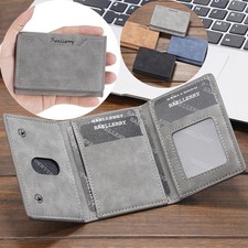 Business Men's Leather Short Bifold Wallet Mini Credit Card Holder Purse Clutch