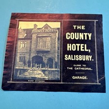 The County Hotel SALISBURY England UK Luggage Label - King's Head Inn