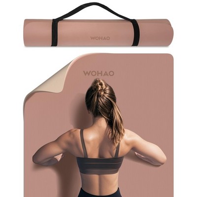 Extra Thick 8mm Yoga Mat, 72''x32'' Non Slip Exercise Mat, Reversible 2-Sided D...