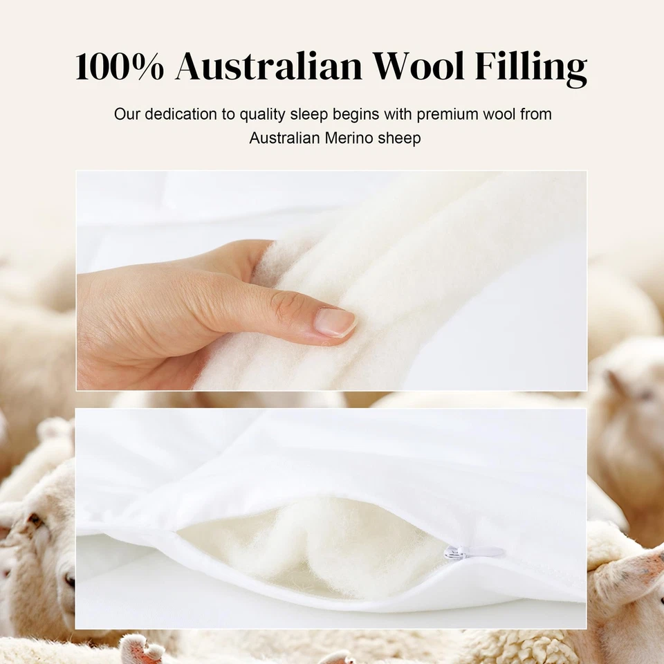 Легкое шерстяное одеяло полуторный размер - 100% австралийская шерстяная начинка 120 г/см,... - Изображение 2 из 4