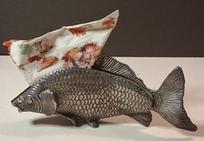 Vintage Silver Tone Carp Napkin/Letter Holder
