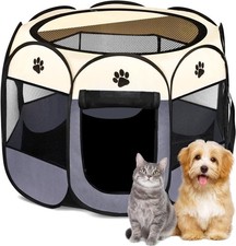 Pet Foldable Playpen Dog Cat Puppy Pen For Indoor Play Pen Crate, Breathable