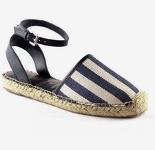 Sam Edelman Vivian Navy White Striped Espadrille Ankle Strap Sandals