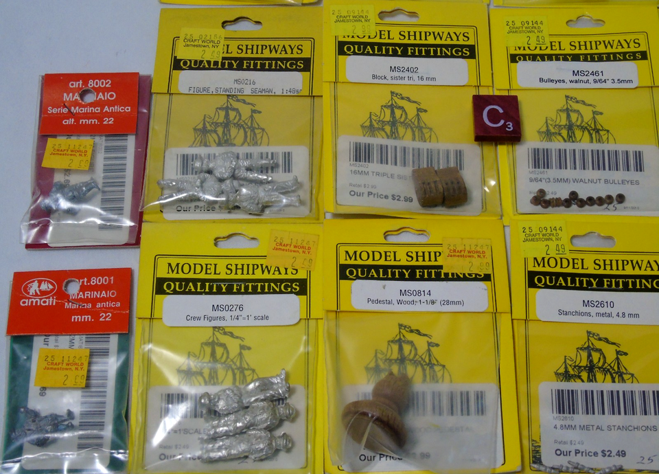 17 Model Shipways Ship Crafters Mixed Parts Lot NEW (C)