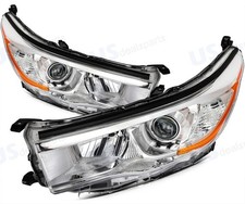 Pair Headlights Assembly For 2015 2016 2017 Toyota Highlander Chrome Housing