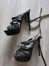 Bebe Vtg Animal Print Strapy Sandals