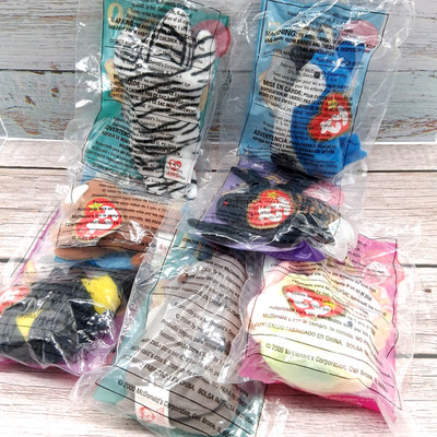 VTG 2000 McDonalds Happy Meal Ty Teenie Beanie Baby Soft Toys Mixed Lot Of 7 NOS