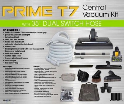 Titan Prime Central Vacuum Kit Direct Connect 35ft hose Deluxe Power Nozzle and