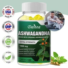 Ashwagandha Capsules Strengthen Immune System Boost Energy Levels 120 Pills US