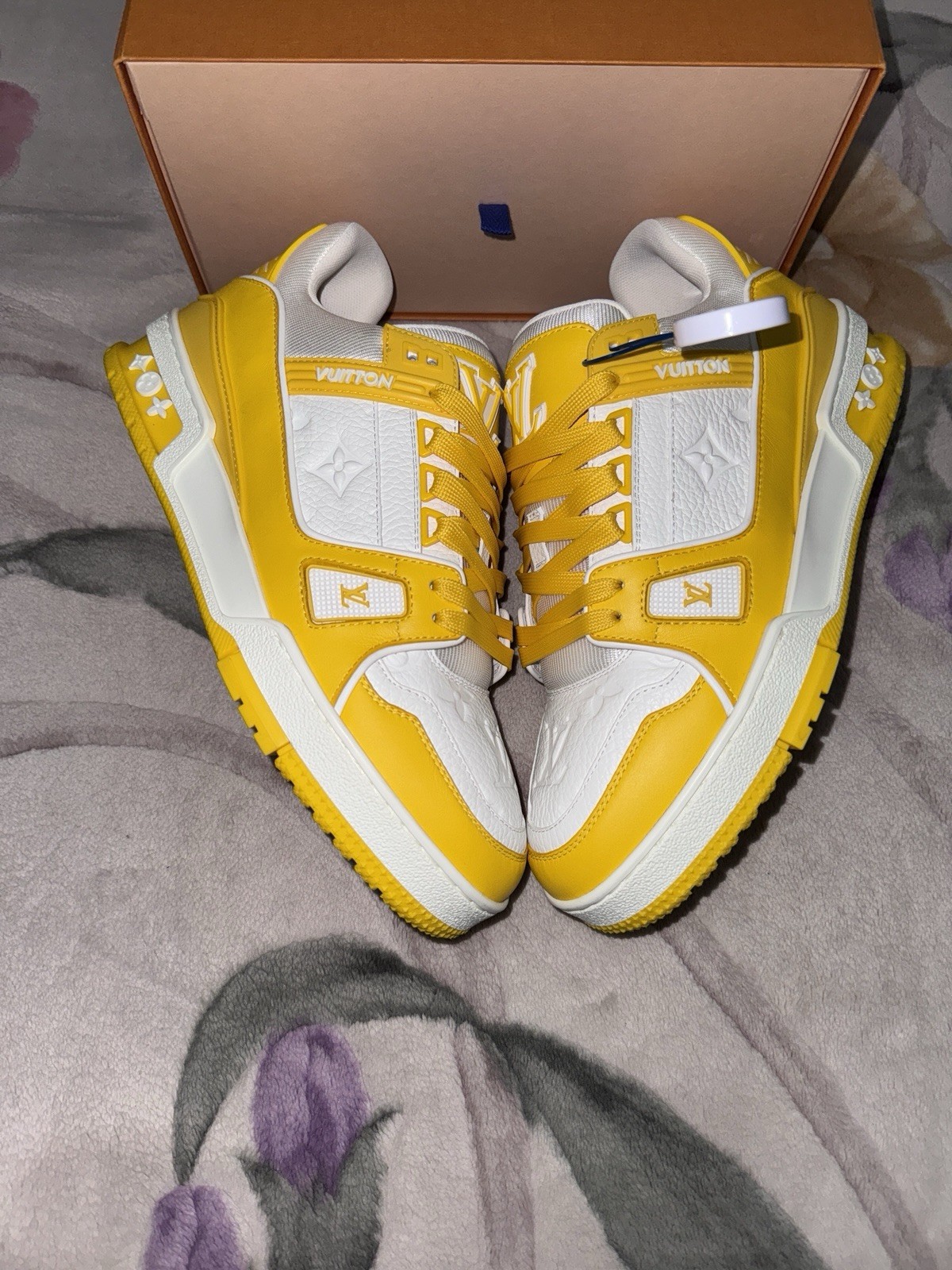 Louis Vuitton Trainer Low ‘yellow White’ Sz- 6.5LV And 7.5US Worn Lightly