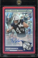 2025 Score Tyler Warren Red Zone Rookie Auto /20