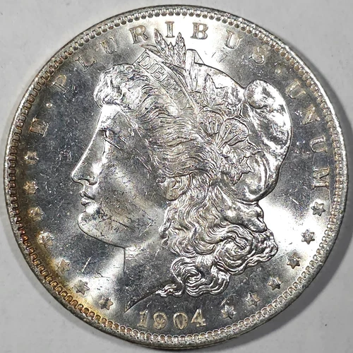 1904-O MORGAN DOLLAR CHOICE UNCIRCULATED BU NICE LUSTER/DETAILS DIE CRACK (D104)