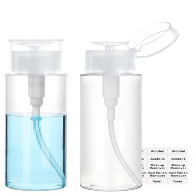 Push Down Pump Dispenser, 3.4oz Clear Bottles with 100ml-2pack, 