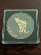 1 Oz Leopard 2019 African Wildlife, Golden Enigma, Black Ruthenium Gilded...
