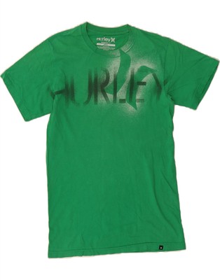 HURLEY Herren Regular Fit Grafik T-Shirt Oberteil Small Grün Baumwolle AC03