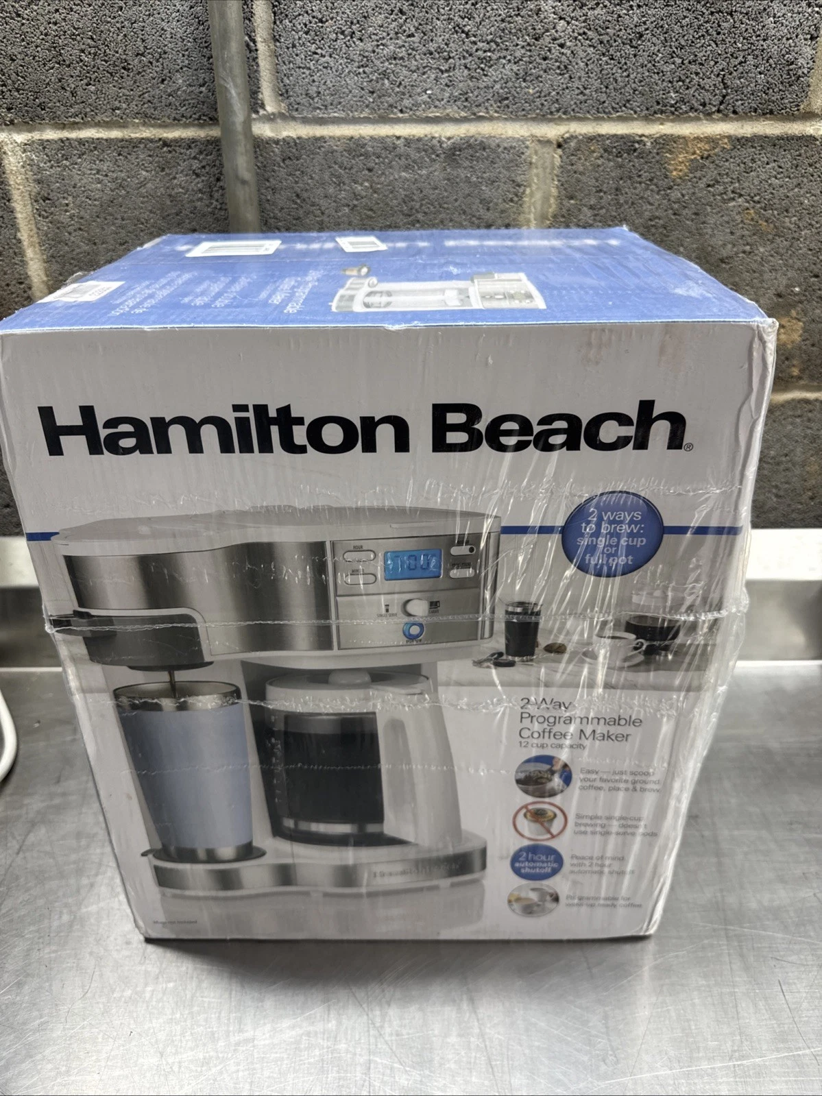 Hamilton Beach 2-Way Programmable Coffee Maker New In Box NIB Silver And White