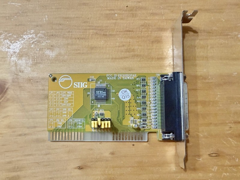 Vintage SIIG  IEEE 1284 Parallel Port ISA Card Used Untested