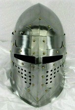Medieval Great Bascinet Helmet Hand Forged knight Armor Visor Medieval Helmet