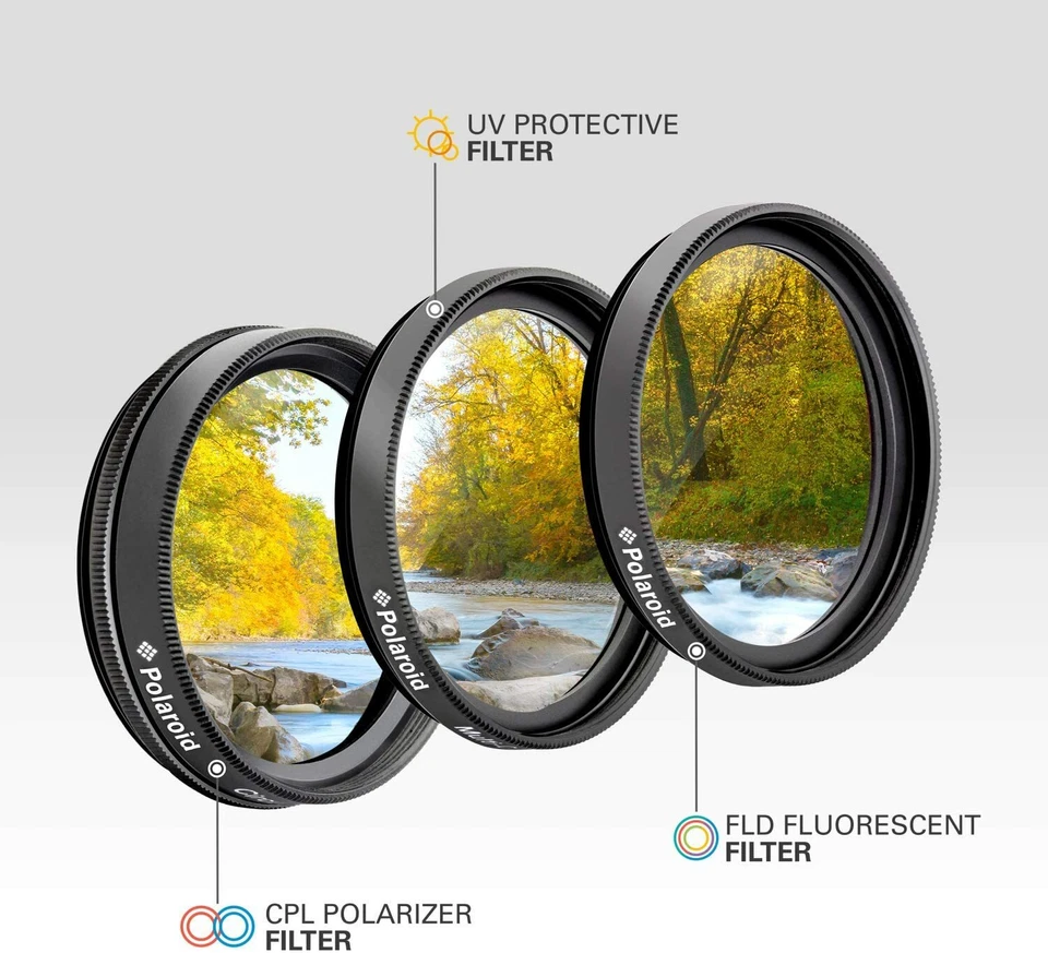 Polaroid Creative Filter Kit, Circ Polariser + UV + FLD Fluorescent - 52mm, BNIB - Image 2 of 4