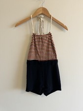 Vintage 1930s All Wool Swimaway One Piece Striped Swimsuit