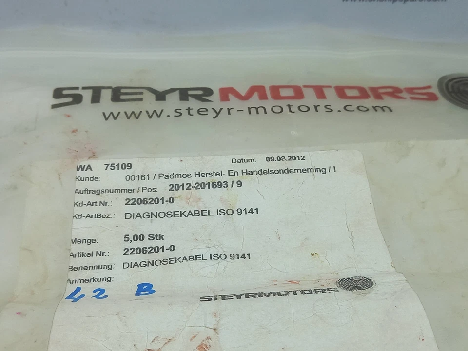 Steyr Motors 2206201/0 Diagnose Cable 2206201-0 102456 LDL23442 - Image 2 of 4