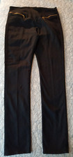 VERO MODA WOMENS GELLER MED/LG BLACK ZIP STRETCH PANTS JEGGINGS
