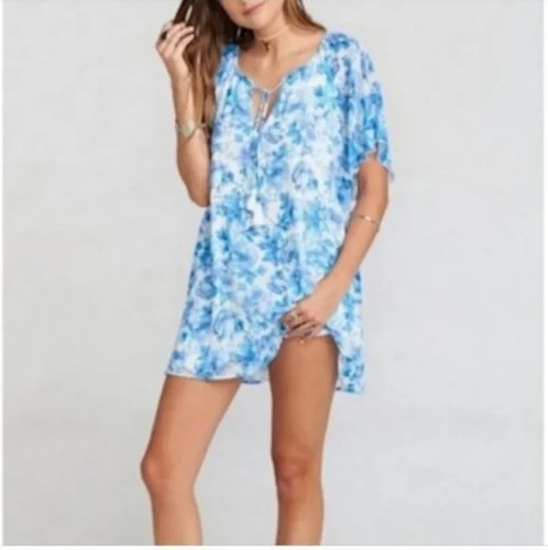 Show Me Your Mumu Sz L NEW W/T ($145) Juana Tassel Tunic Dress In Mother Blues - Picture 4 of 12