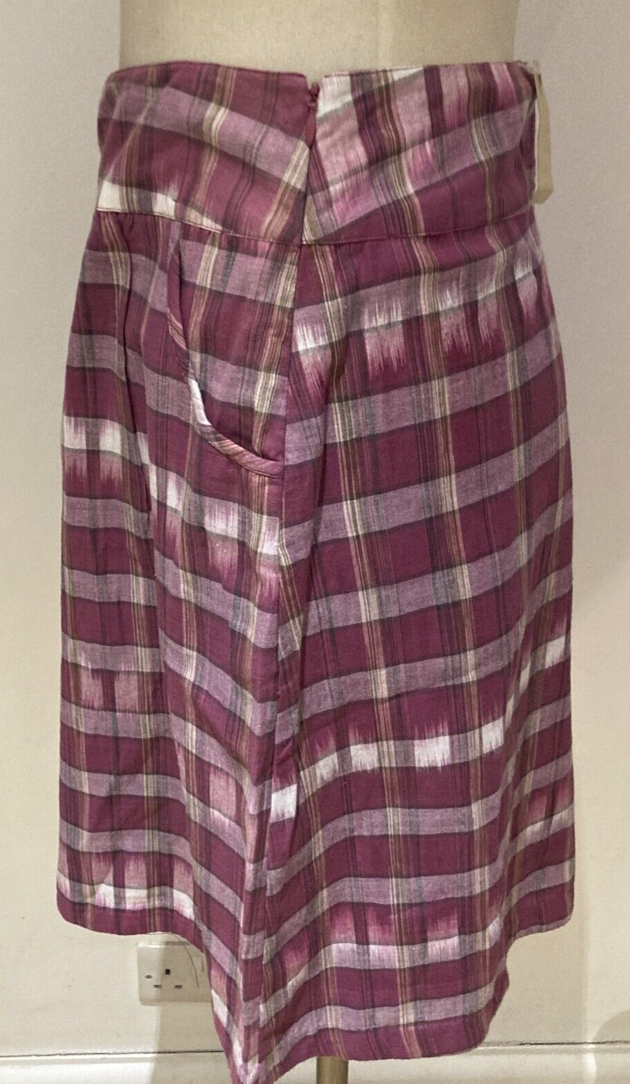 Seasalt "Demelza" 100% Faded Plaid Cotton Skirt, Size 10 UK, Fully Lined, BNWT 6
