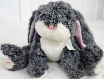 Plush Gray Bunny Rabbit Plush Stuffed Animal Toy by SOFT THINGS 7" ADORABLE 