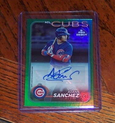 Adan Sanchez 2024 Topps Pro Debut Green Foil Rookie Auto 26/99 ~Cubs PD-42