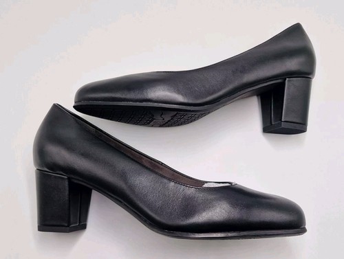 HOTTER *Rumba* ladies Black Leather Court Shoes Uk Size 6 STD (Euro 39). - Picture 8 of 12