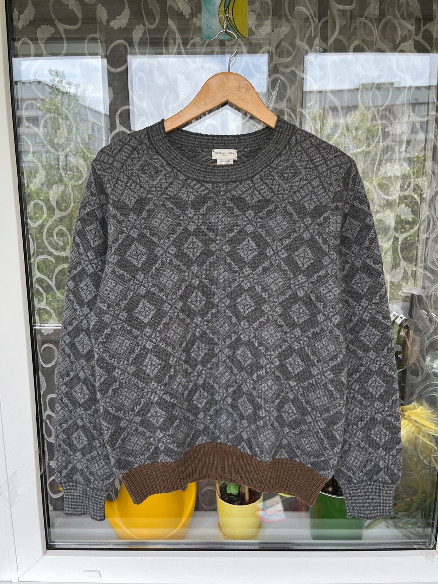 Dries Van Noten 100% Wool Knit Sweater Size M Men's Alpaca Vintage