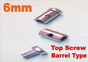 Motorcycle Top Screw Solderless Cable Nipple 6mm Dia with 2mm Cable hole