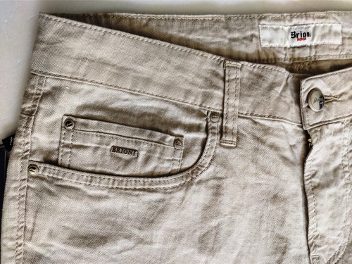 PANTALÓN BRIONI HOMBRE BEIGE LINO TALLA 32 - Imagen 5 de 9