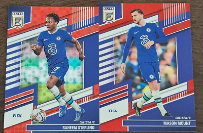 (2) donruss Elite FIFA 2022-23 Chelsea parallel Lot Sterling Disco Mount Red
