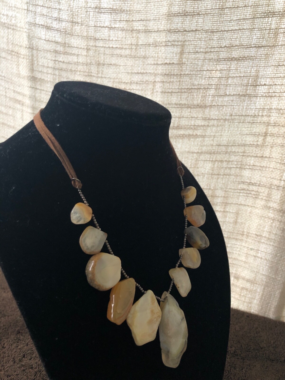 Translucent Agate Stone Necklace with Beads - image 2
