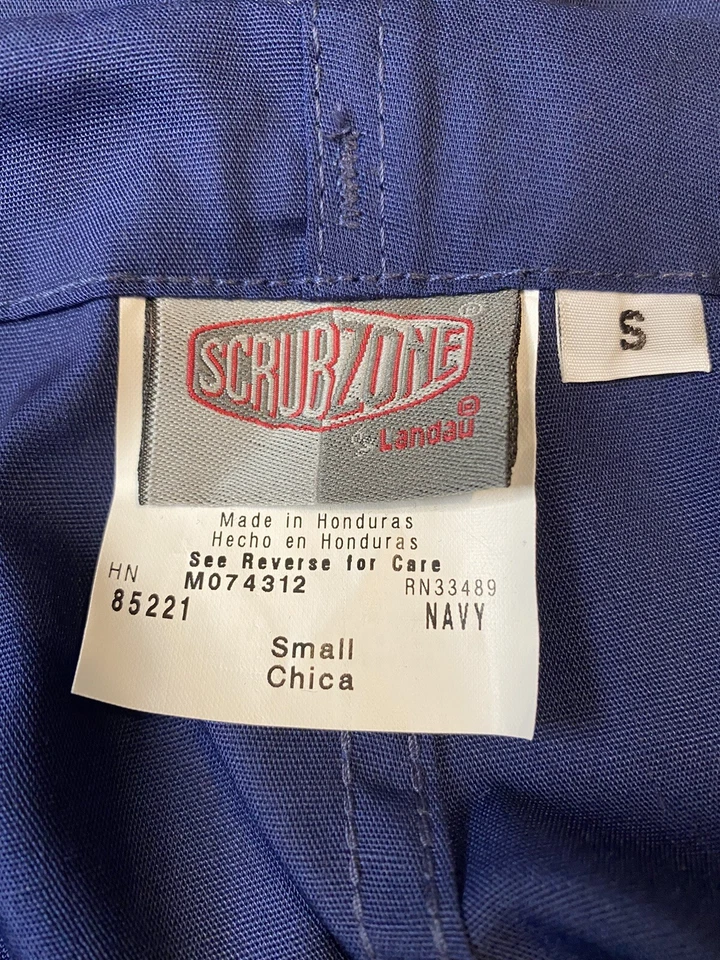 Scrubzone uniforme médico fondo exfoliante azul marino pequeño nuevo sin etiquetas Foto 4 de 4