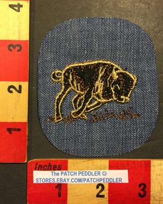 Vtg. Denim Patch Of RUNNING CHARGING BULL For Purse / Jacket Cowboy Cow Girl 56Z