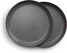 Enamel Deep Plate - Set of 2 Dinner Plates - Hand-Finished Baked Stainless Steel