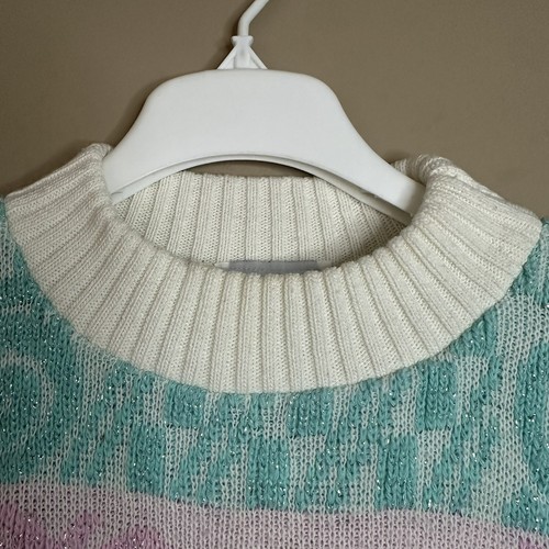 Vintage 1980’s Sweater Women M Pastel Retro Floral Barbiecore USA DJ Tanner - Picture 3 of 7