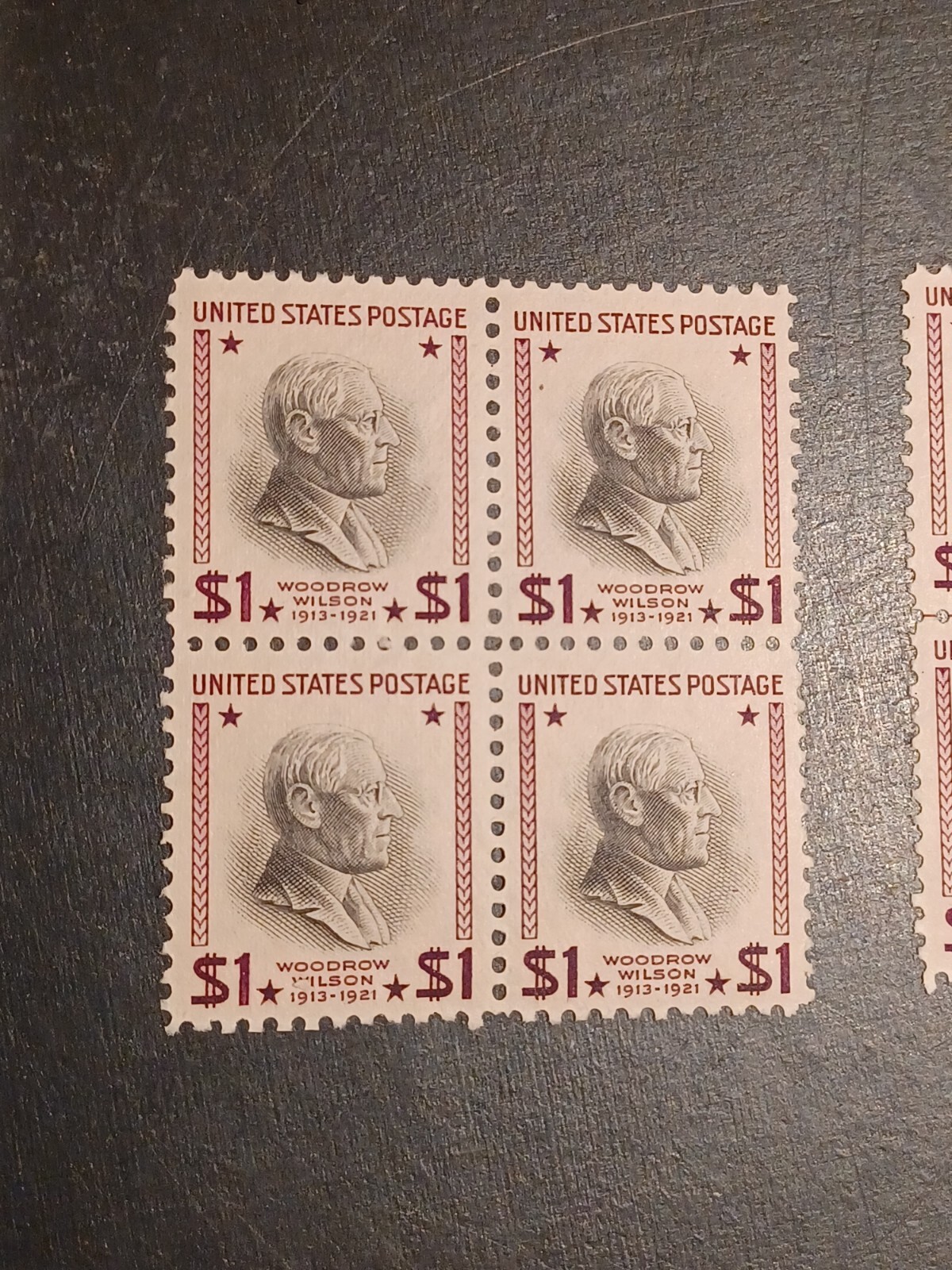 832, 833, Presidents Double Line Blocks Unused Postage Stamps 1 2