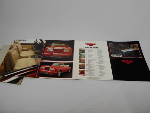 3 VTG 1980'S French Bentley Sales brochure set Mulsanne ,Continental Turbo R - Picture 8 of 11